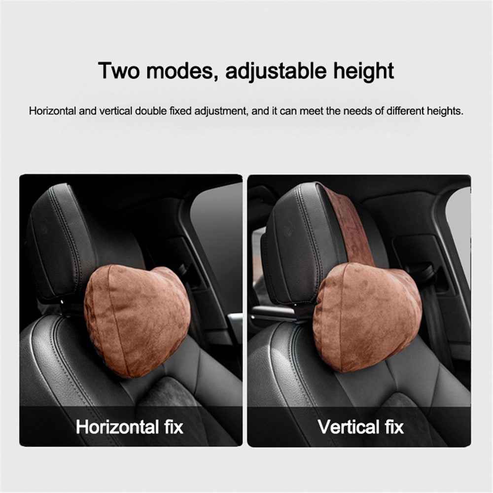 1152 Car Headrest Breathable Memory Foam Neck Pillow Head and Neck Support for Sleeping - Beige