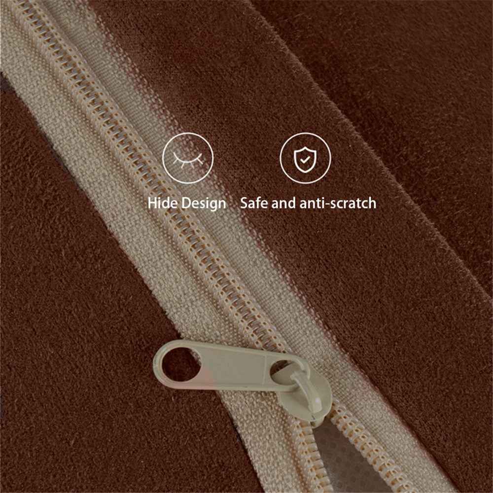 1152 Car Seat Waist Support Pillow Suede+Memory Foam Fatigue Relieve Lumbar Cushion - Brown
