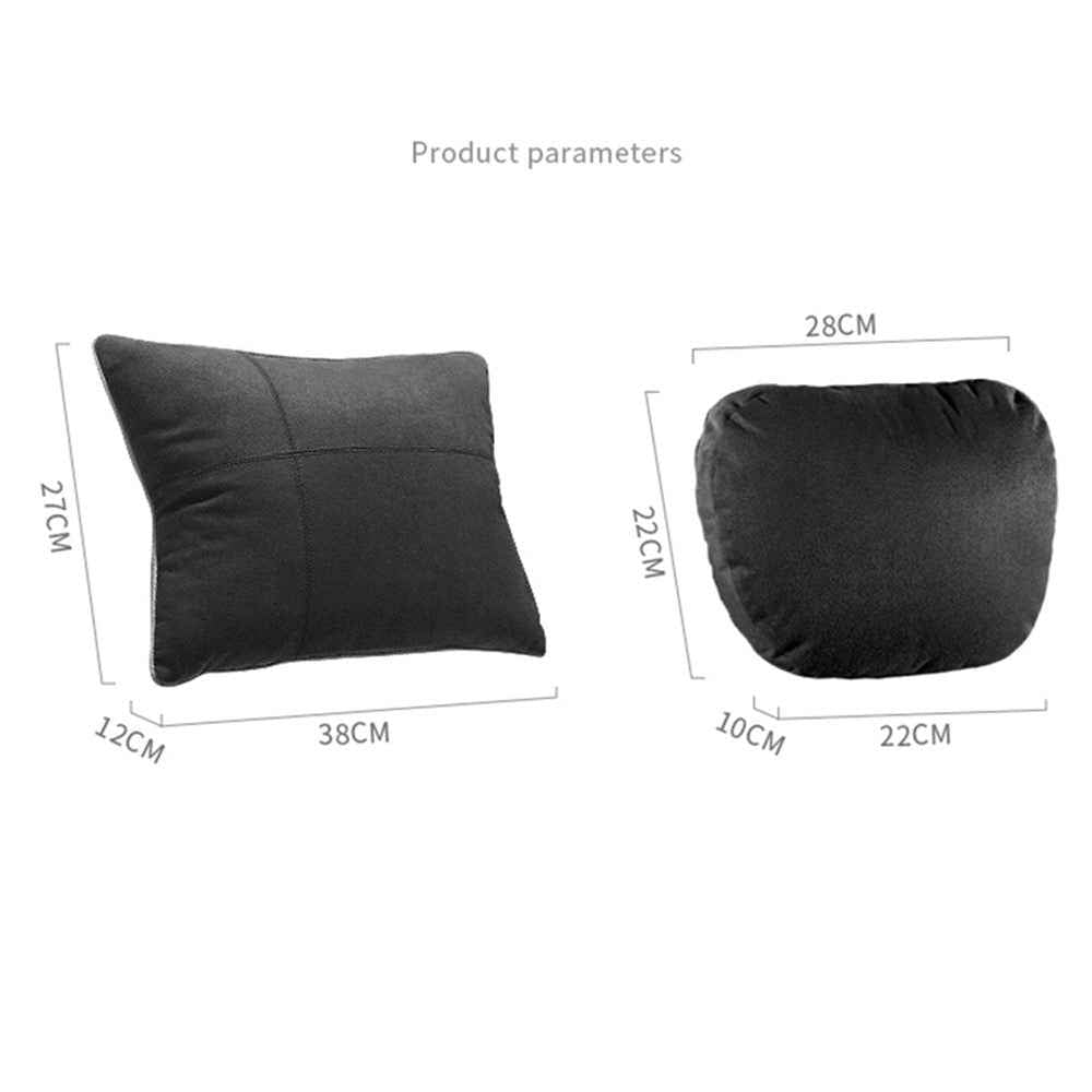 1152 Car Seat Waist Support Pillow Suede+Memory Foam Fatigue Relieve Lumbar Cushion - Black