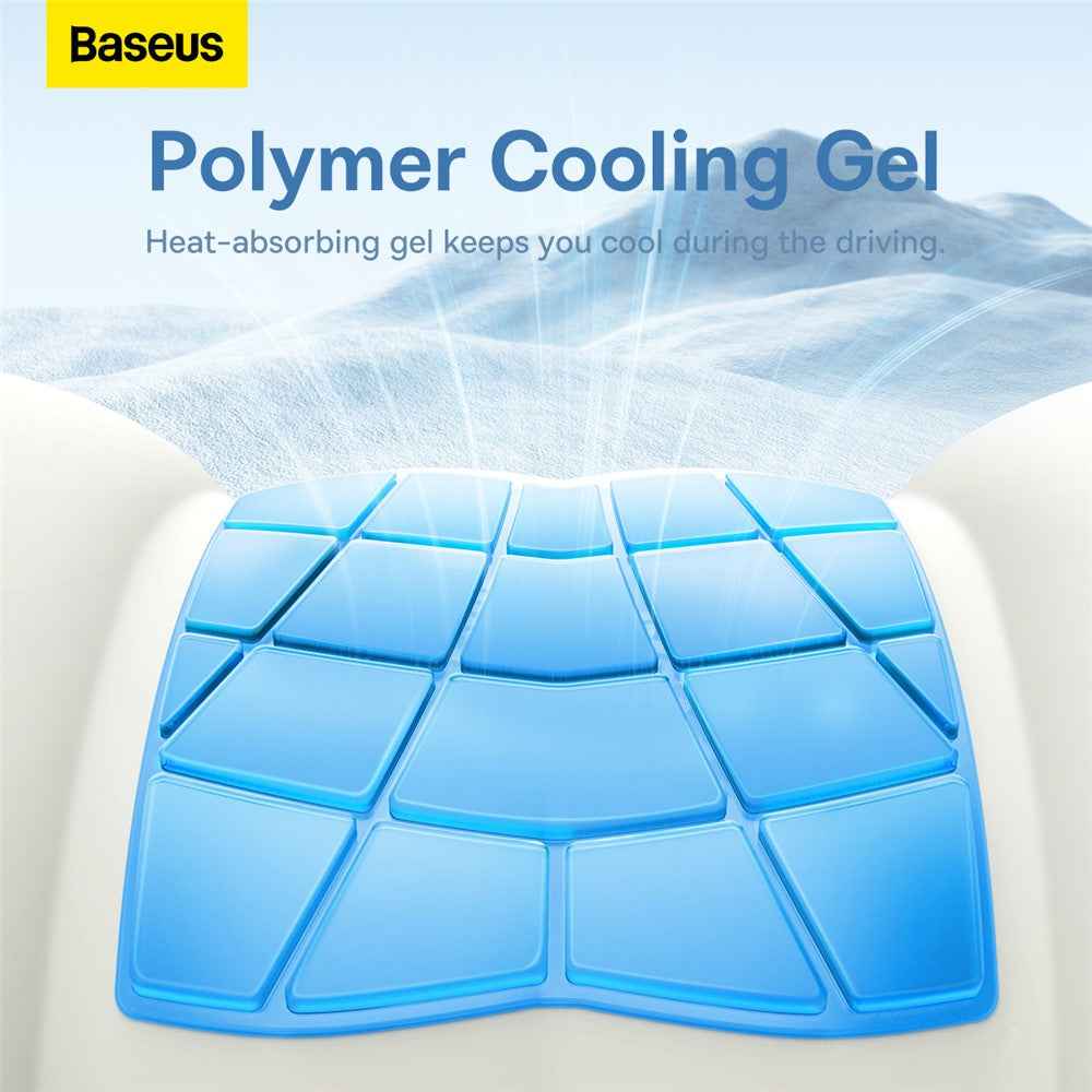 BASEUS ComfortRide Series Car Cooling Lumbar Support Cushion Gel+Space Memory Foam Waist Cushion - Black