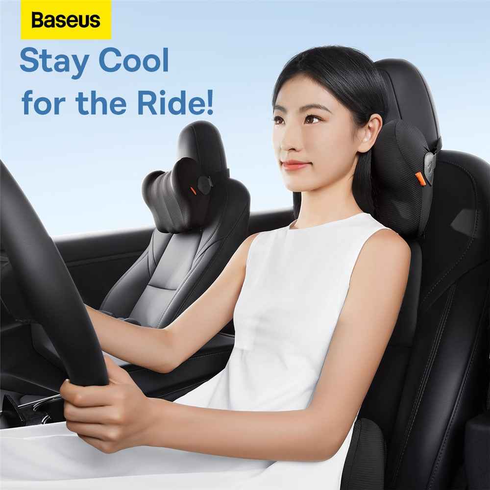 BASEUS ComfortRide Series Car Cooling Lumbar Support Cushion Gel+Space Memory Foam Waist Cushion - Black