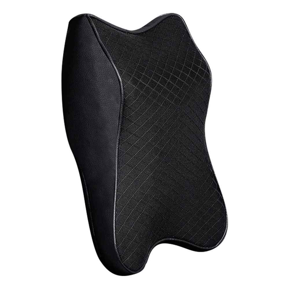 TS000512 For Model 3 / Y / S / X Memory Foam Lumbar Support Cushion Car Headrest Neck Pillow - Black