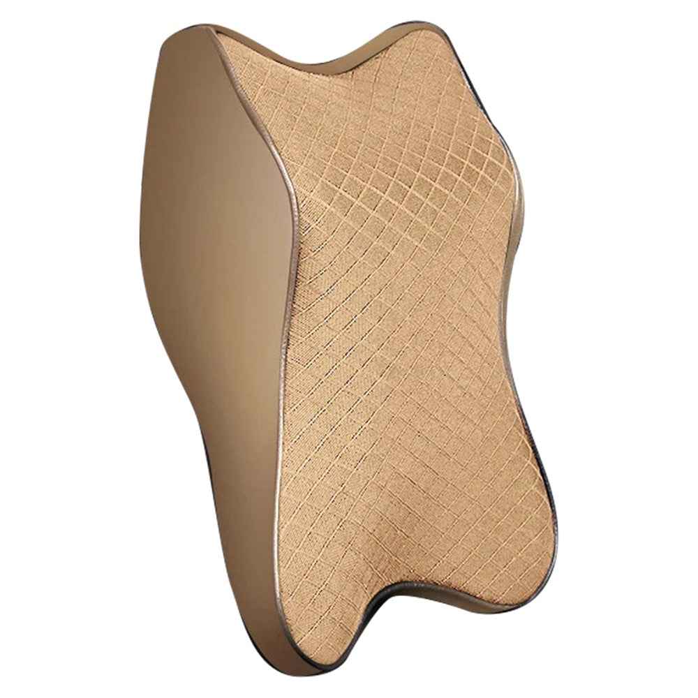 TS000512 For Model 3 / Y / S / X Memory Foam Lumbar Support Cushion Car Headrest Neck Pillow - Beige