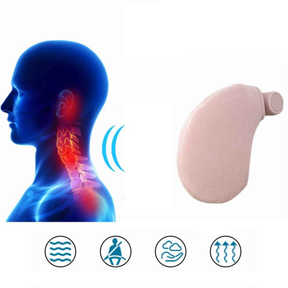 CARFU AC-410 Plush Headrest Pillow Cushion Adjustable Car Seat Sleep Side Support - Pink