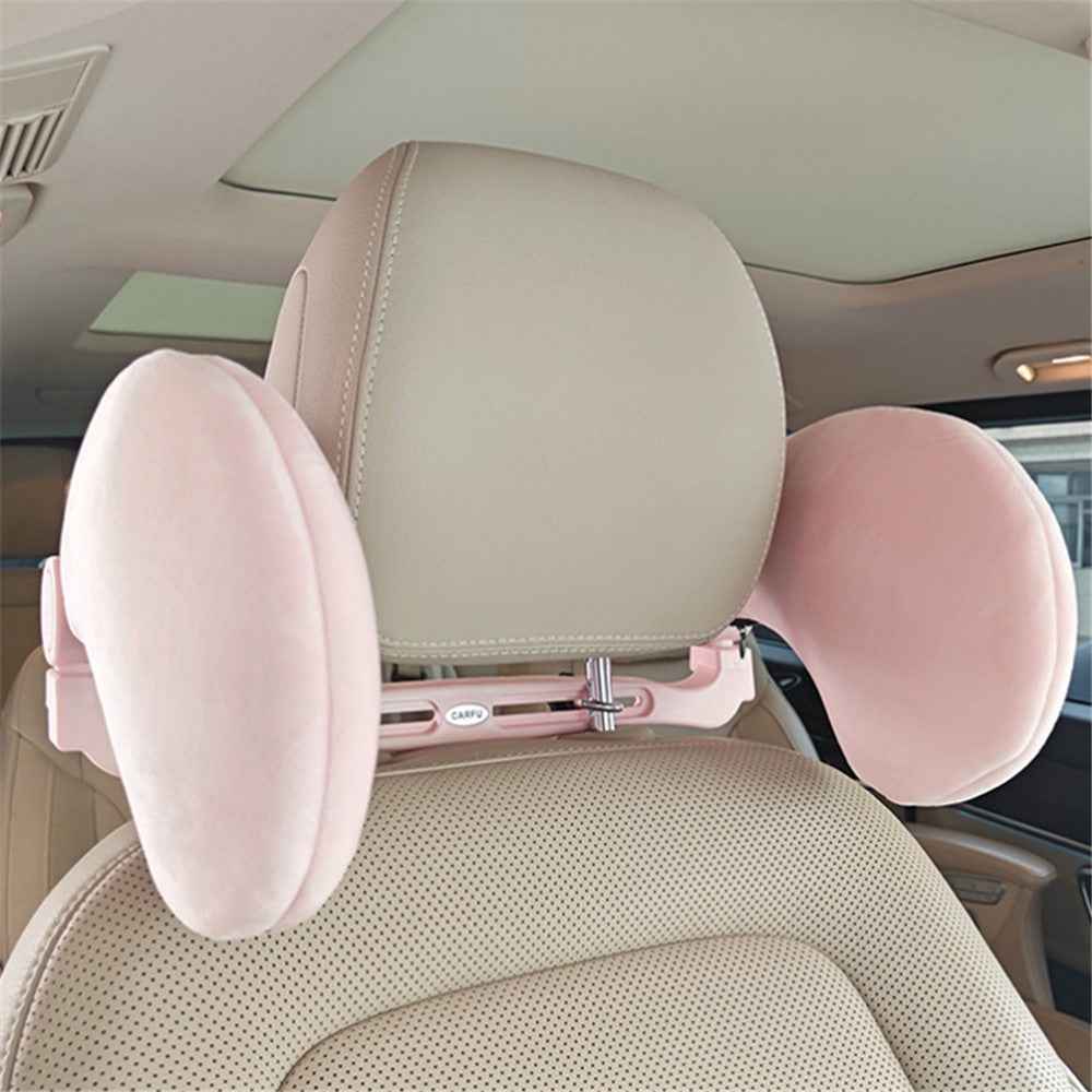 CARFU AC-410 Plush Headrest Pillow Cushion Adjustable Car Seat Sleep Side Support - Grey