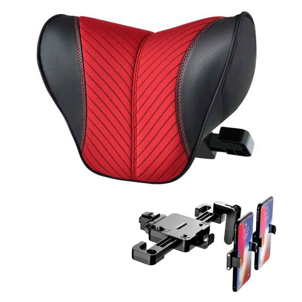 ZJ002 9D Automobile Seat Headrest Universal Adjustable Mechanical Headrest with Bracket - Red