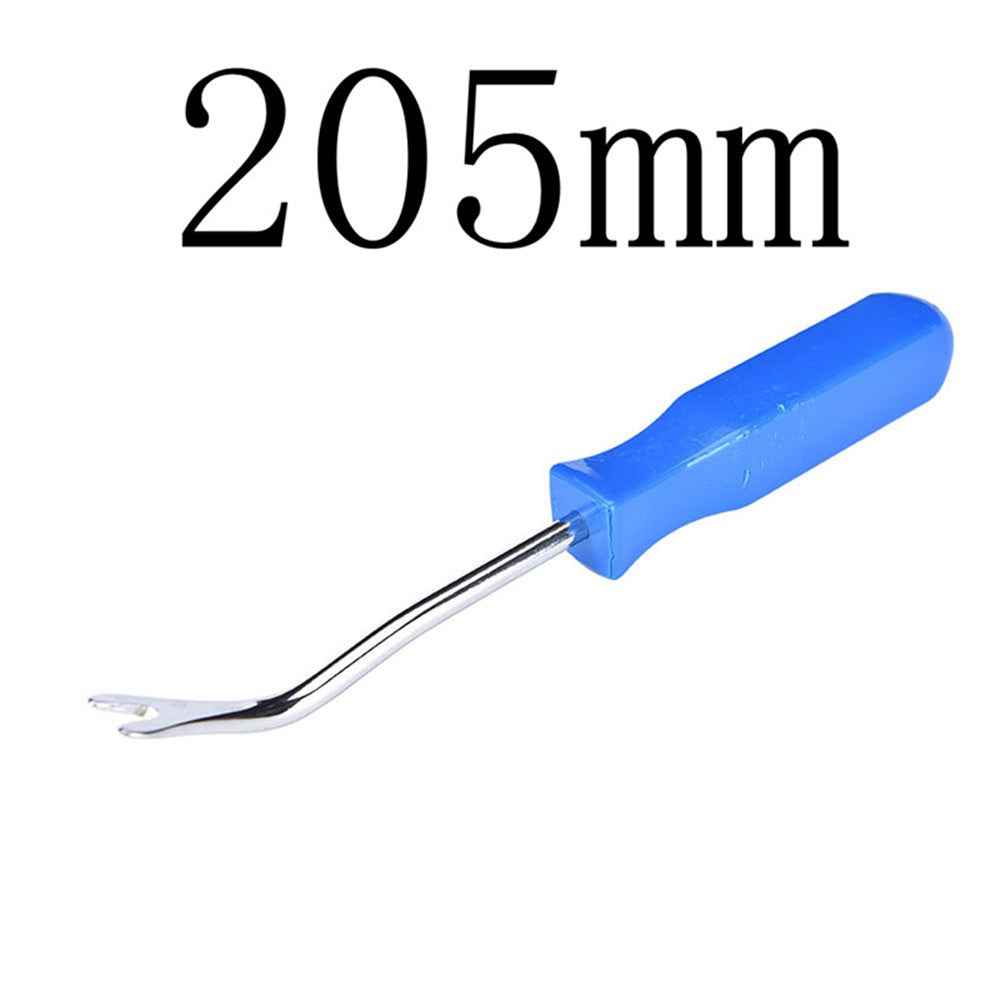 205mm Length Car Door Trim Clip Remover Plastic Fastener Puller Removing Pry Tool with with Rubber Handle - Blue