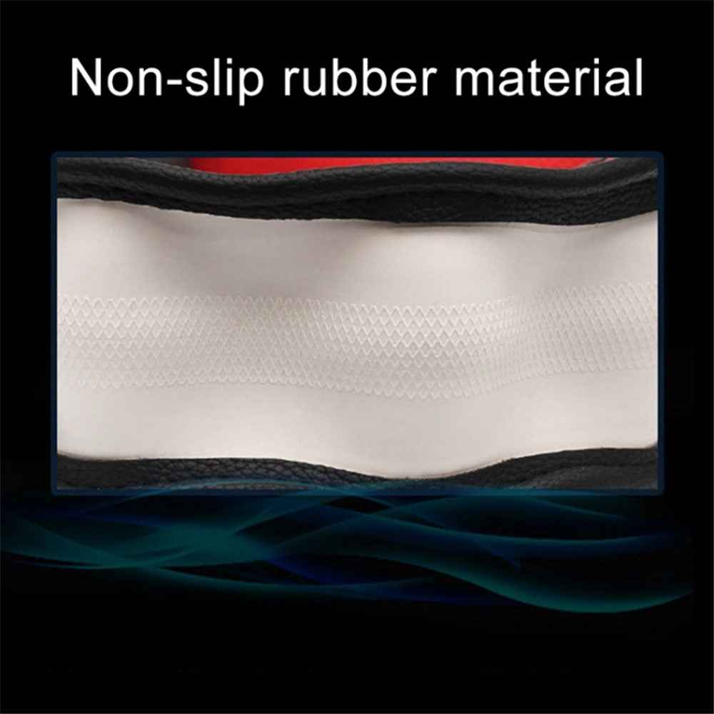 38cm D-shape Car Steering Wheel Cover Imitation Leather Anti-skid Steering Wheel Sleeve - Black+Red Line