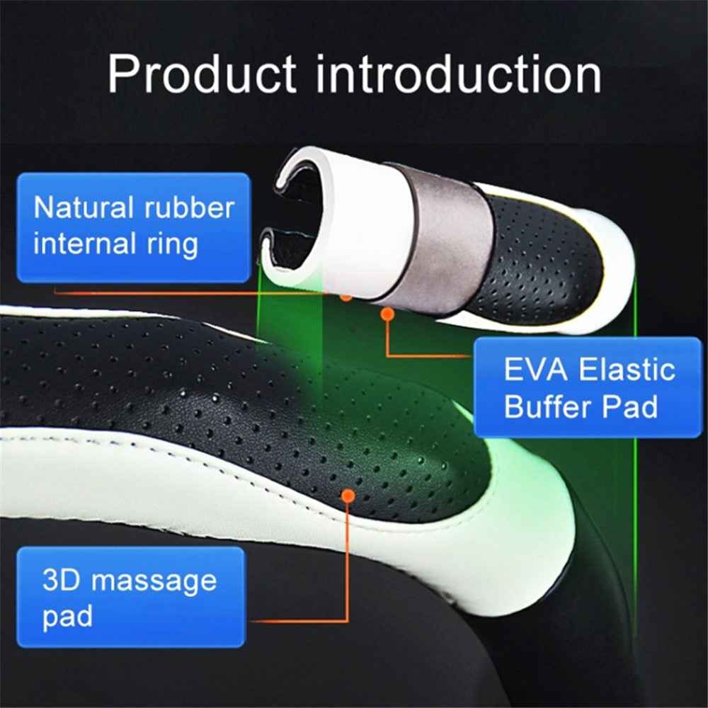38cm Round Car Steering Wheel Cover Anti-skid Microfiber Leather Steering Wheel Sleeve - Black+White