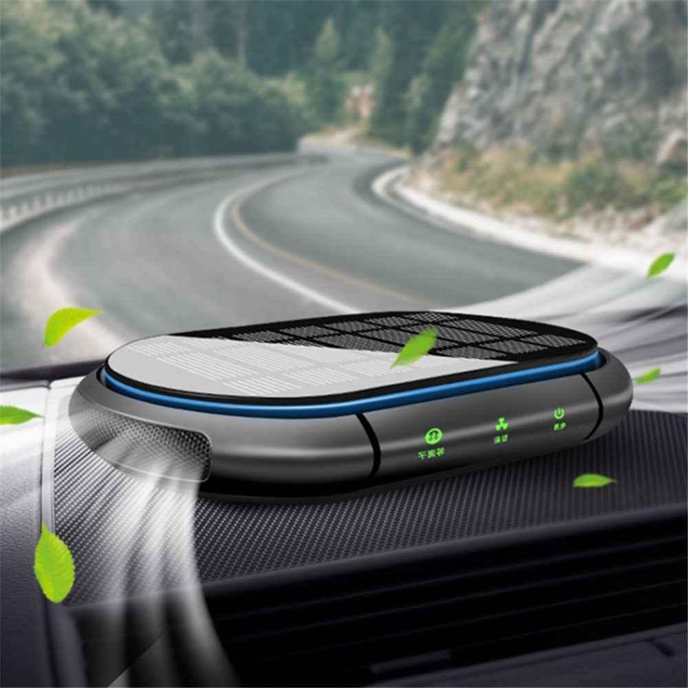 Negative Ion Car Air Purifier Smoke Smell Remover Odor Eliminator with 2 Aroma Diffuser Sticks - Black