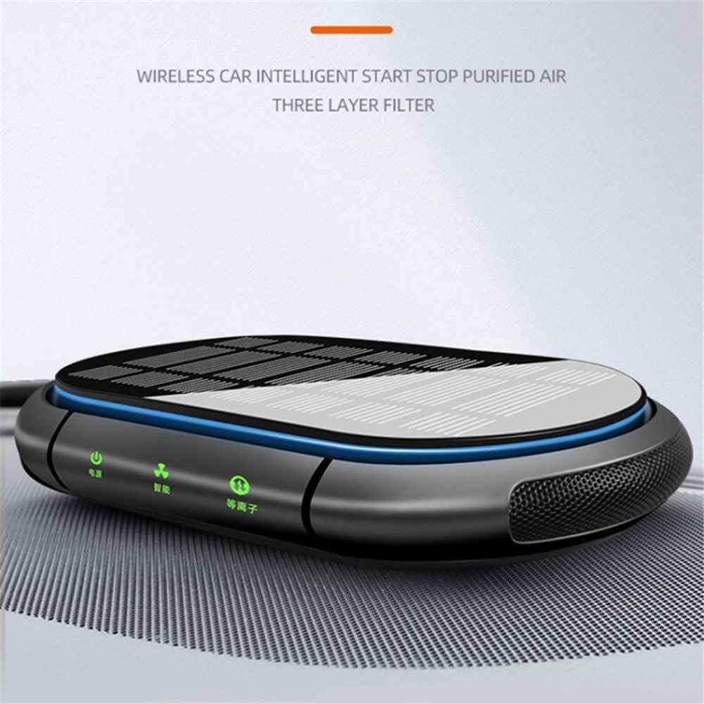 Negative Ion Car Air Purifier Smoke Smell Remover Odor Eliminator with 2 Aroma Diffuser Sticks - Black