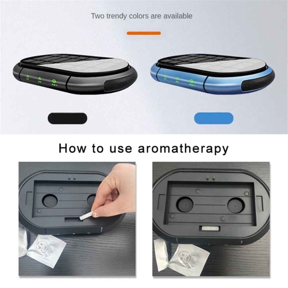 Negative Ion Car Air Purifier Smoke Smell Remover Odor Eliminator with 2 Aroma Diffuser Sticks - Blue