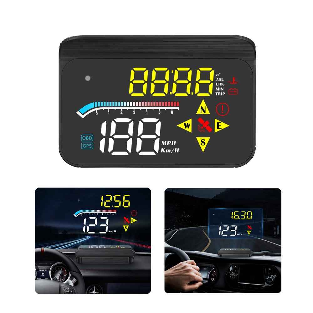 M17 Head-up Display Universal Car Speedometer HUD Projection Display OBD+GPS Dual System