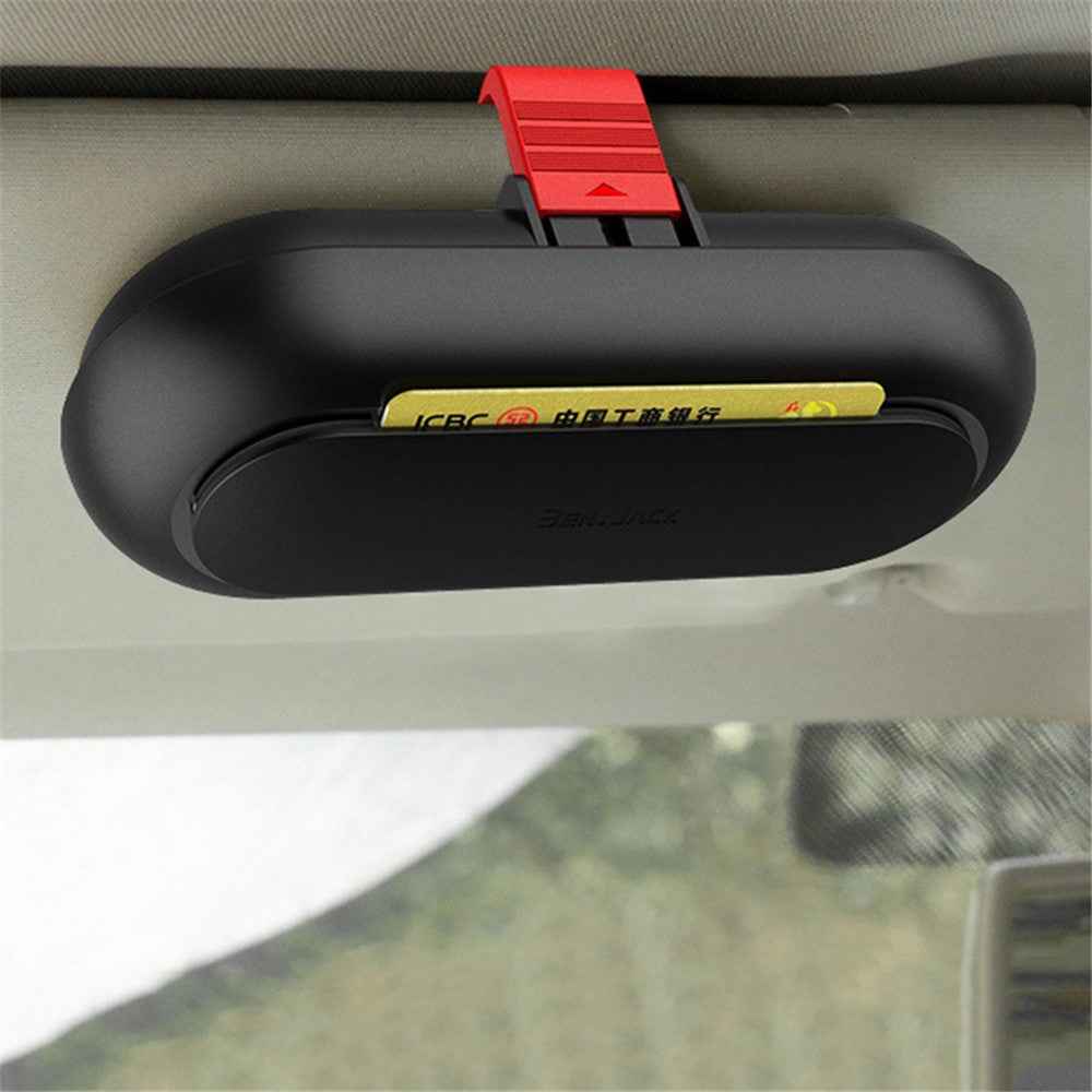 BEN.JACK Glasses Holders for Cars, Sunglasses Holder Clip for Sun Visor, Ticket Card Clip Eyeglasses Mount - Black