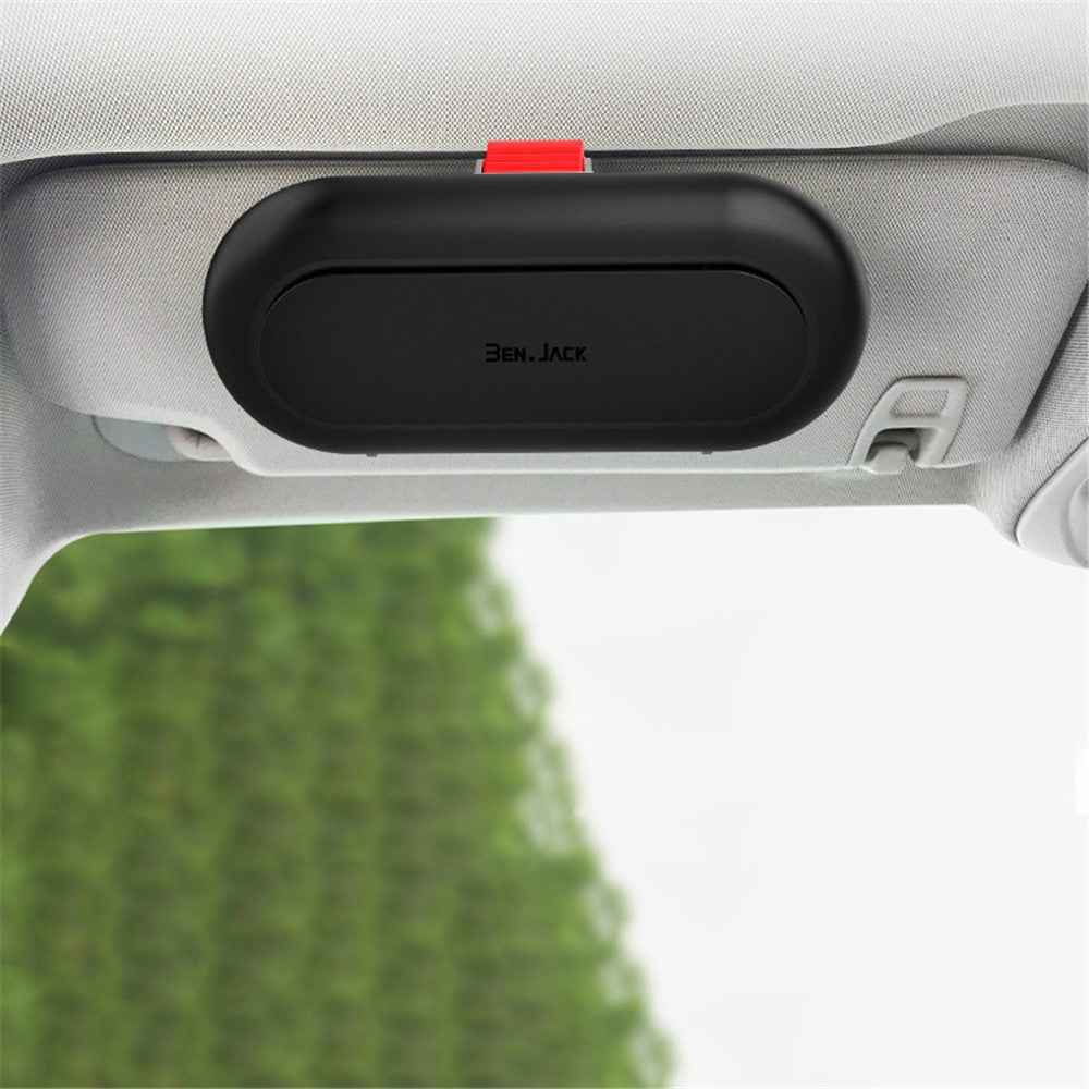 BEN.JACK Glasses Holders for Cars, Sunglasses Holder Clip for Sun Visor, Ticket Card Clip Eyeglasses Mount - Black