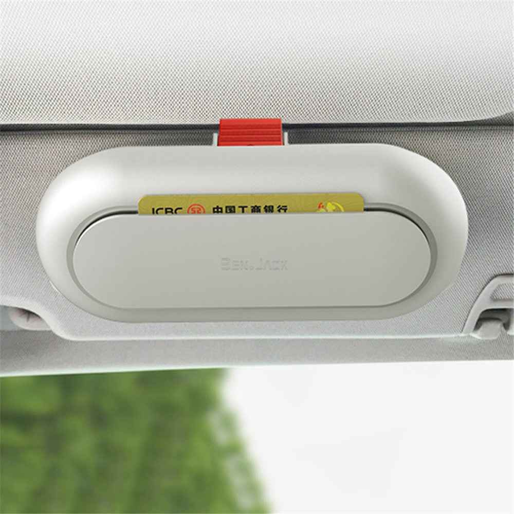 BEN.JACK Glasses Holders for Cars, Sunglasses Holder Clip for Sun Visor, Ticket Card Clip Eyeglasses Mount - White