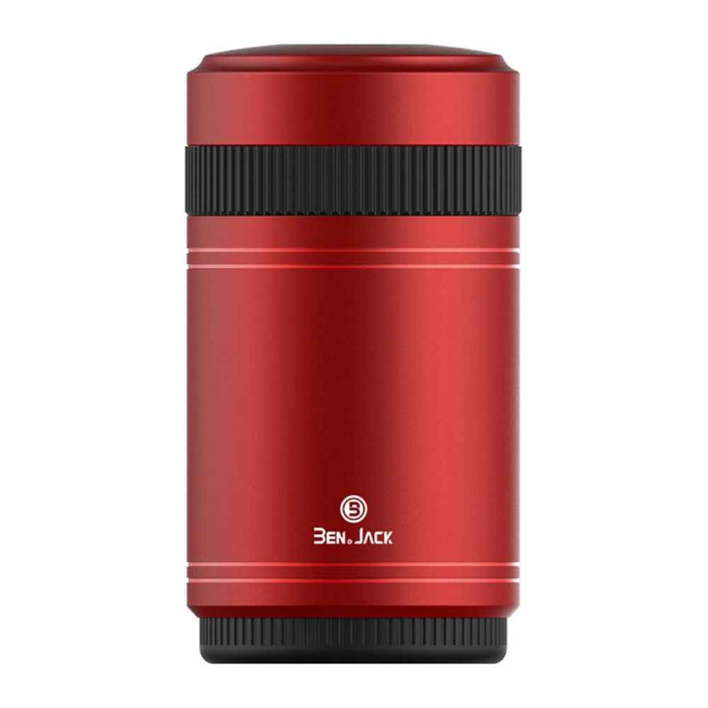 BEN.JACK Mini Car Ashtray Portable Cigarette Ash Holder Aluminum Alloy Tissue Paper Organizer Box - Red