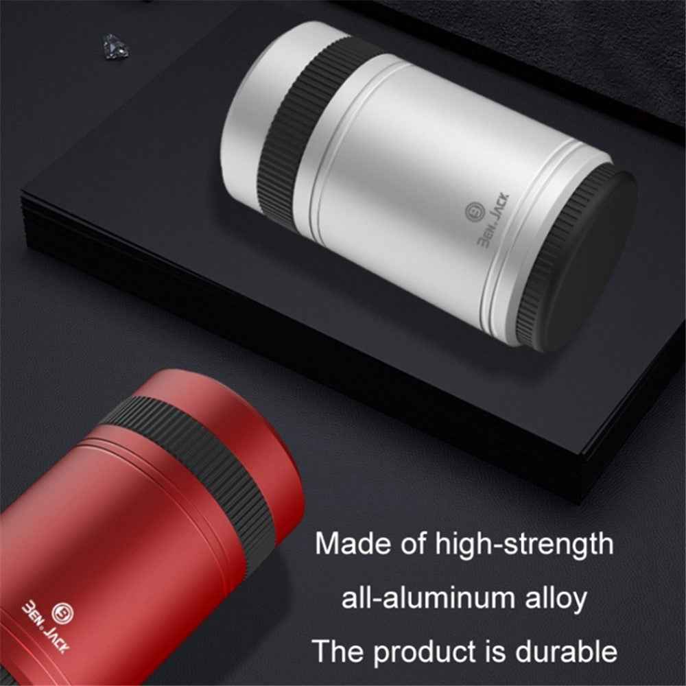 BEN.JACK Mini Car Ashtray Portable Cigarette Ash Holder Aluminum Alloy Tissue Paper Organizer Box - Red