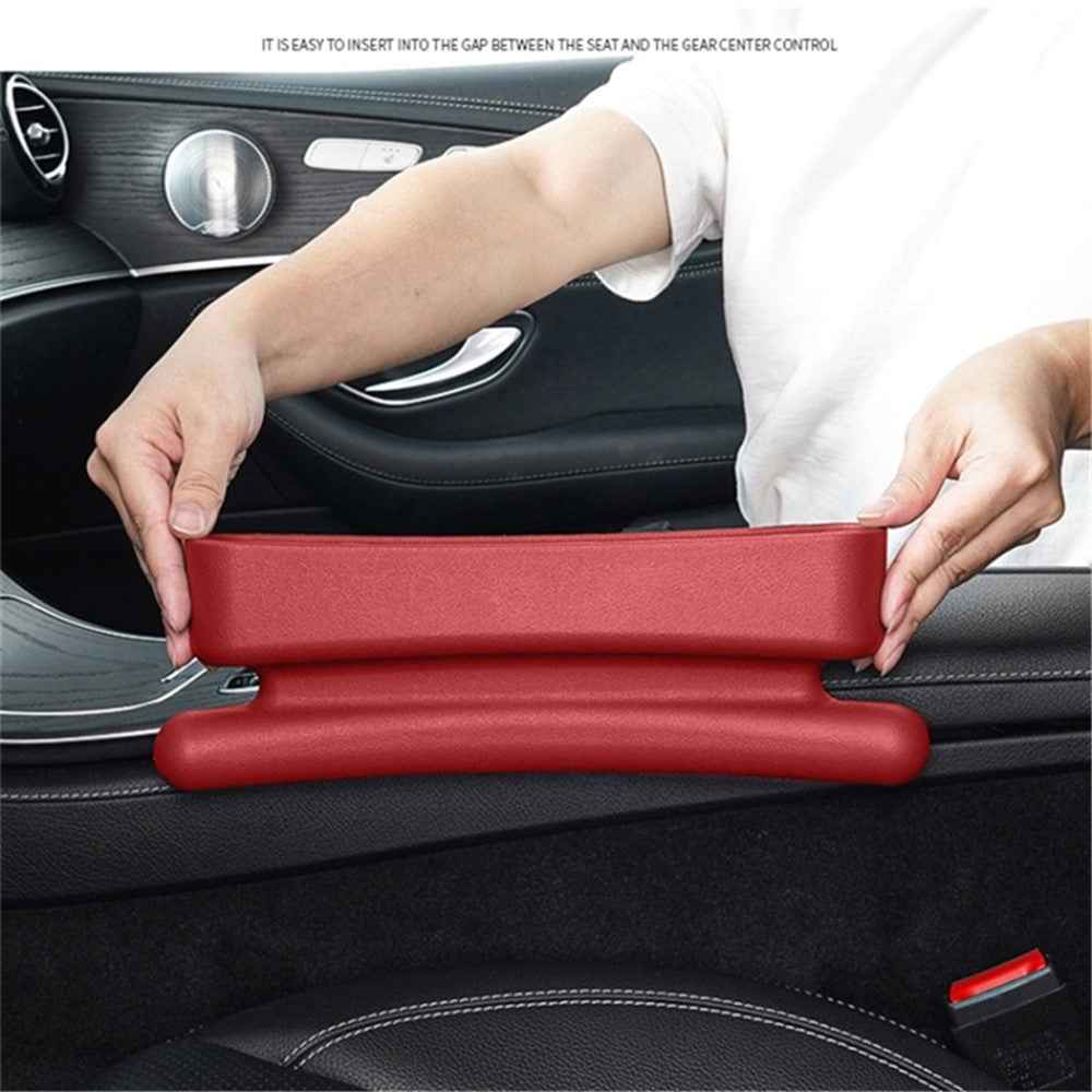 2Pcs ABS Car Seat Gap Filler Storage Box Multifunctional Phone Wallet Coins Holder Organizer - Red