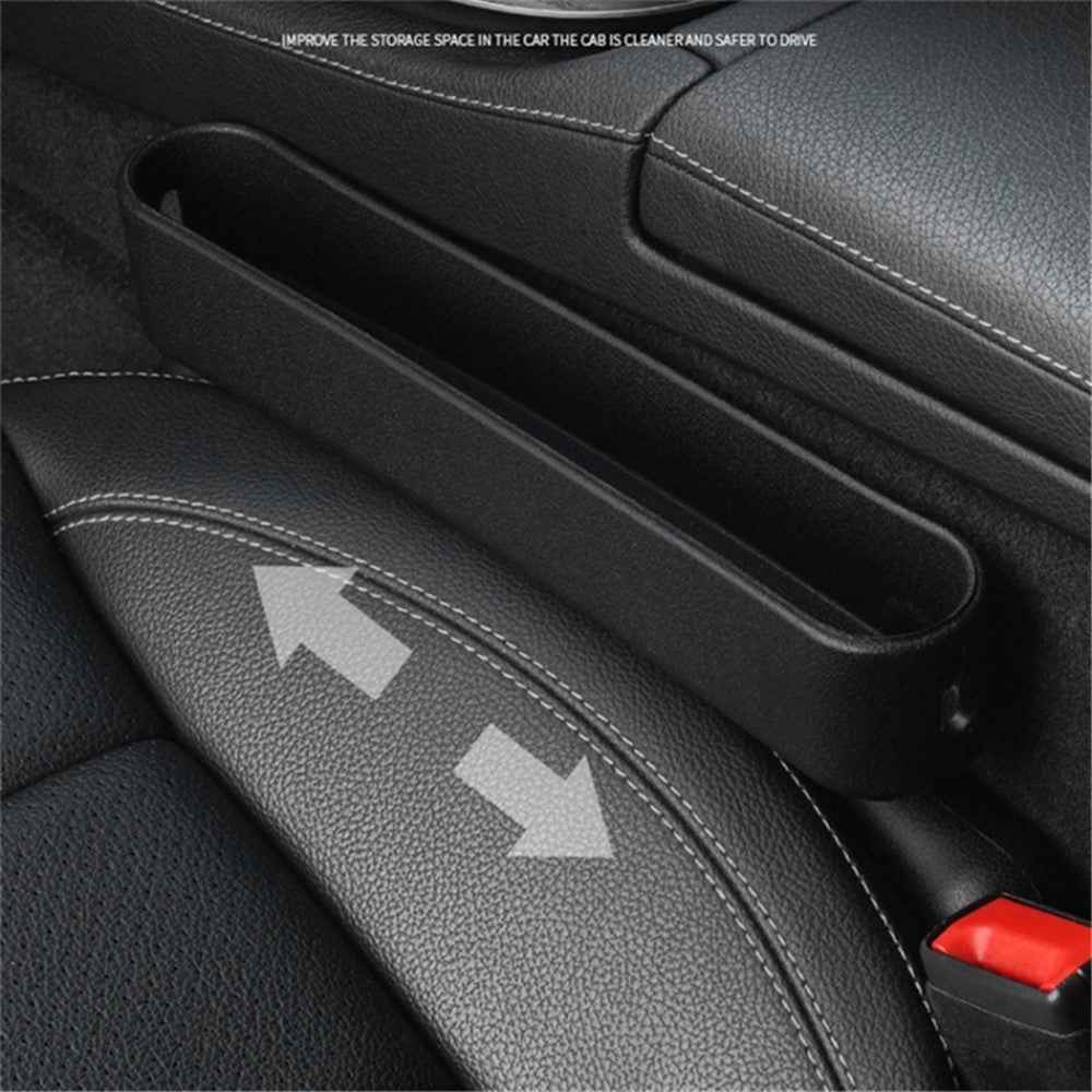 2Pcs ABS Car Seat Gap Filler Storage Box Multifunctional Phone Wallet Coins Holder Organizer - Red