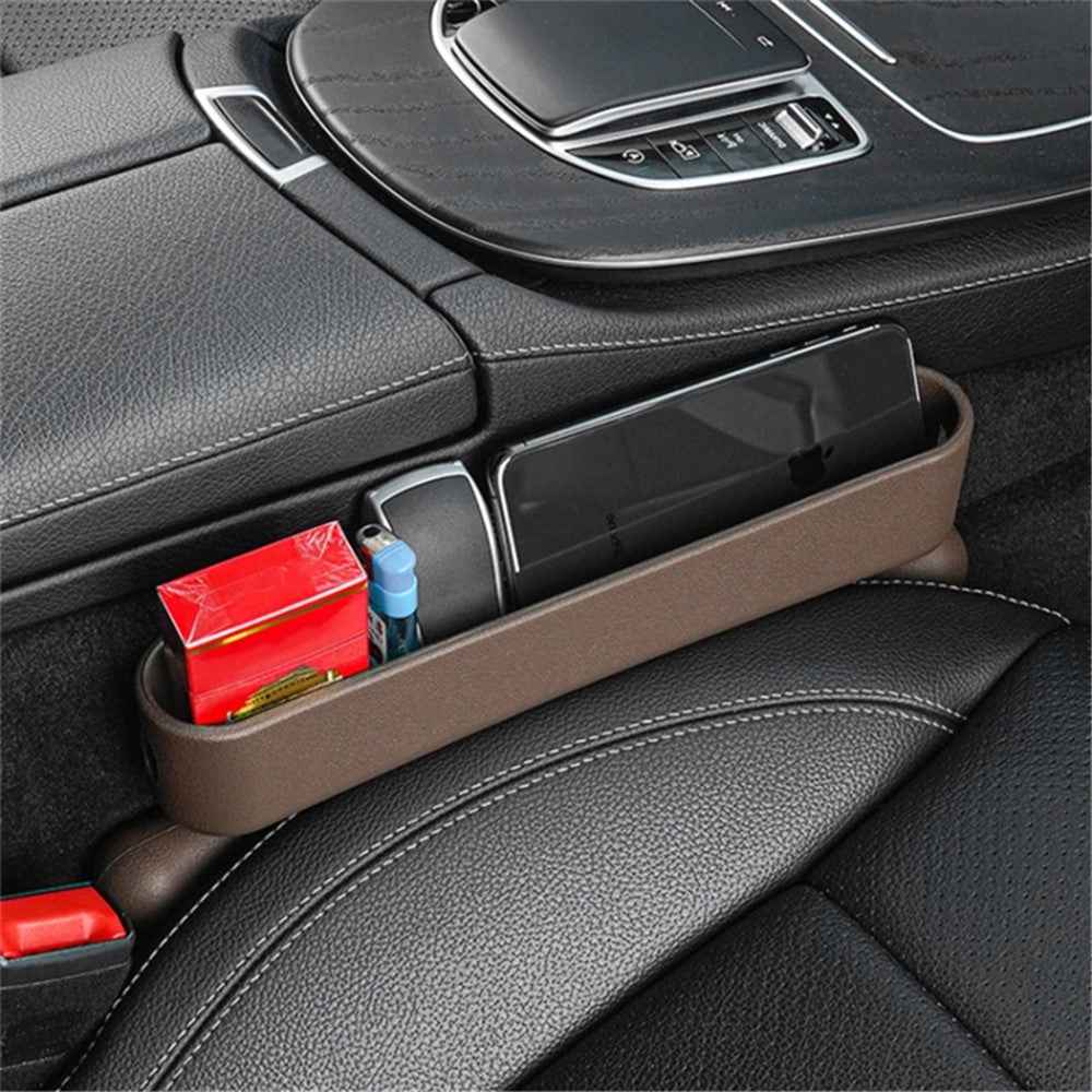 2Pcs ABS Car Seat Gap Filler Storage Box Multifunctional Phone Wallet Coins Holder Organizer - Red