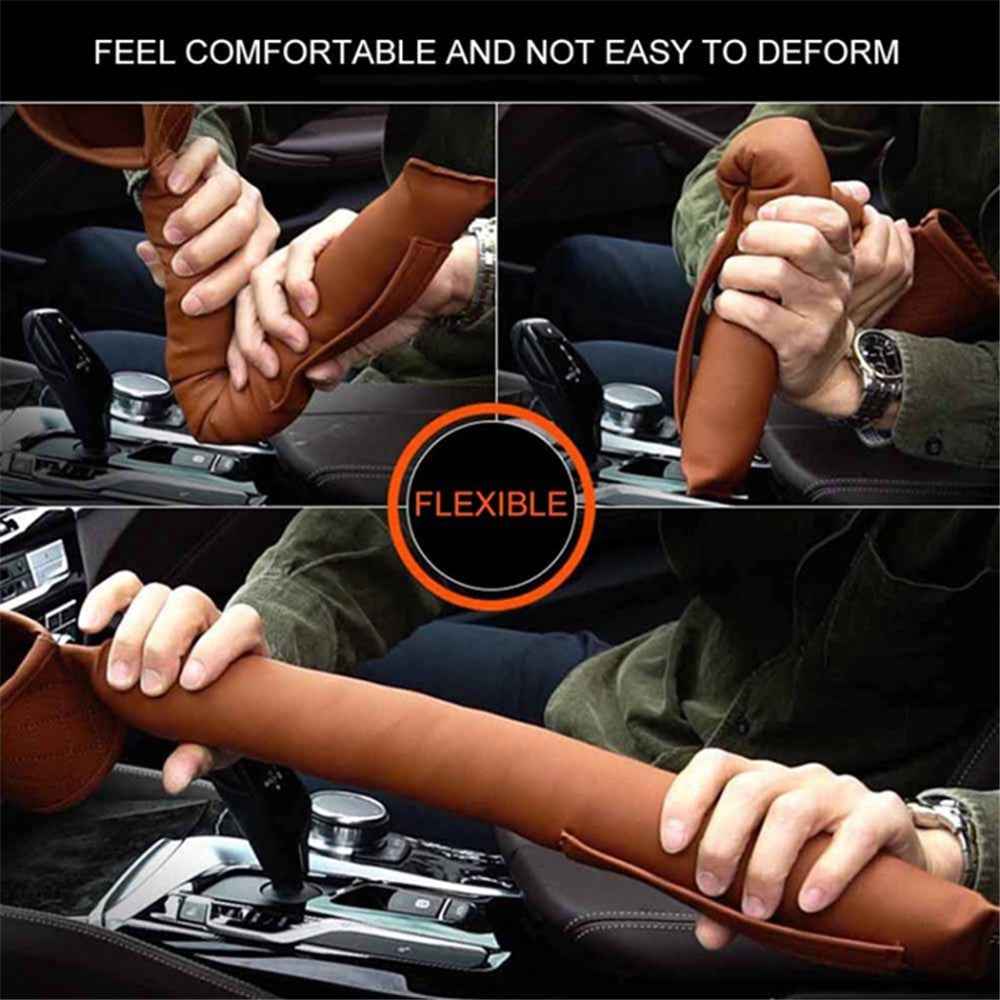 Car Seat Seam Filling Strip PU Leather Seat Gap Filler Strip with Cup Holder - Beige / Passenger Side