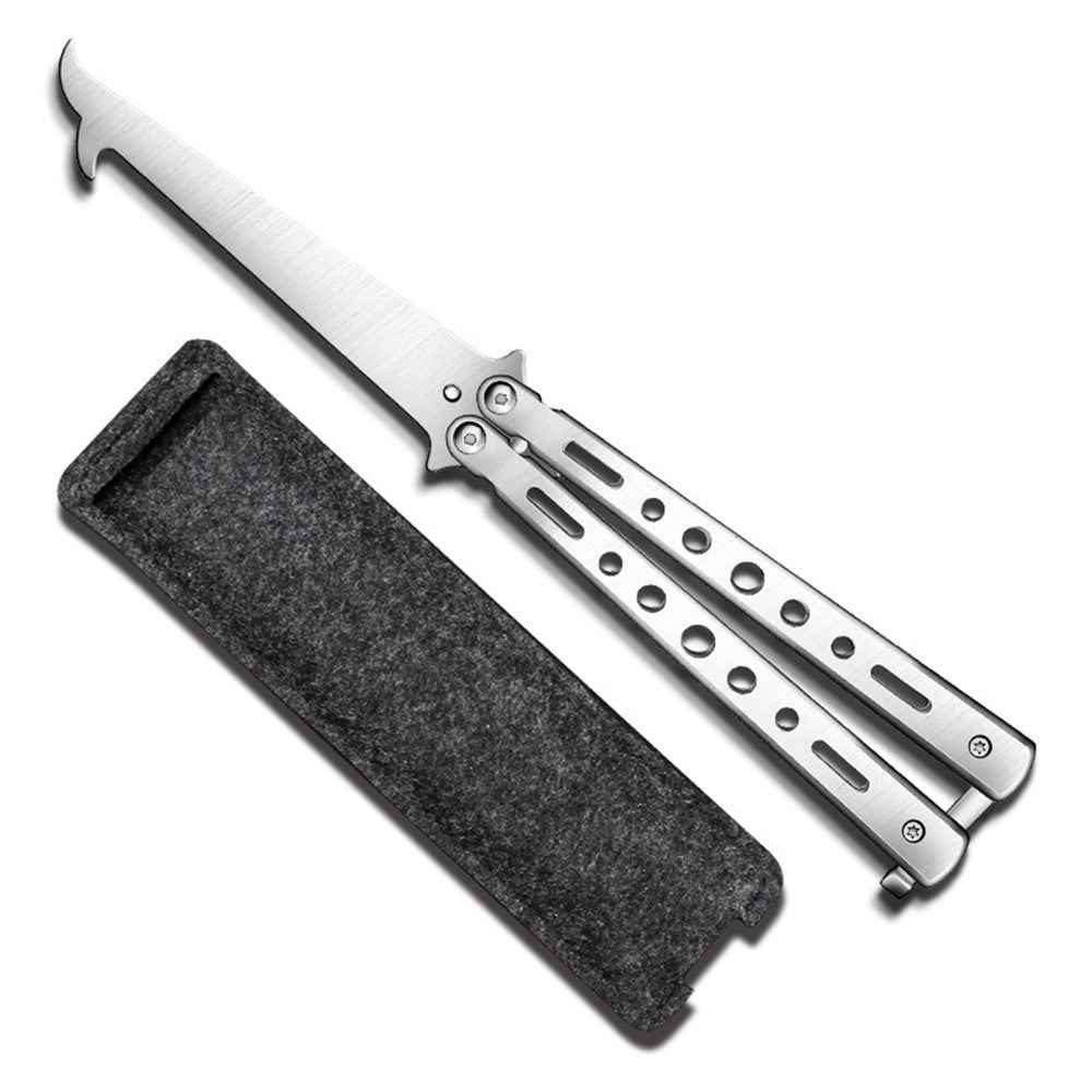 Folding Stone Removal Hook with Safety Hammer Portable Car Tire Cleaning Tool Set - Stainless Steel Color