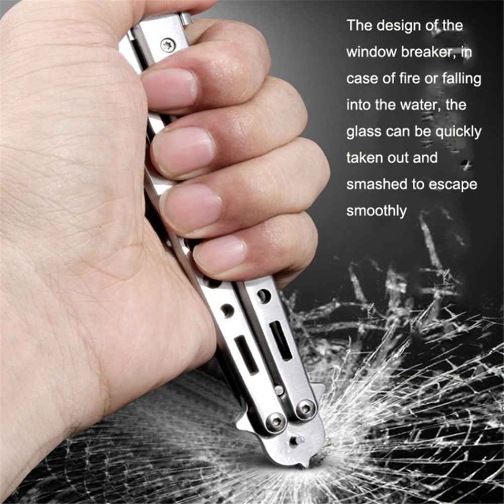 Folding Stone Removal Hook with Safety Hammer Portable Car Tire Cleaning Tool Set - Black
