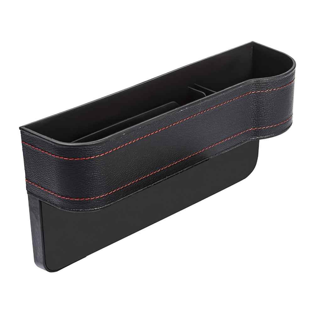 Car Front Seat Seam Storage Box Car Seat Filler Gap Phone Bottle Cup Holder Organizer - Black / Passenger Side