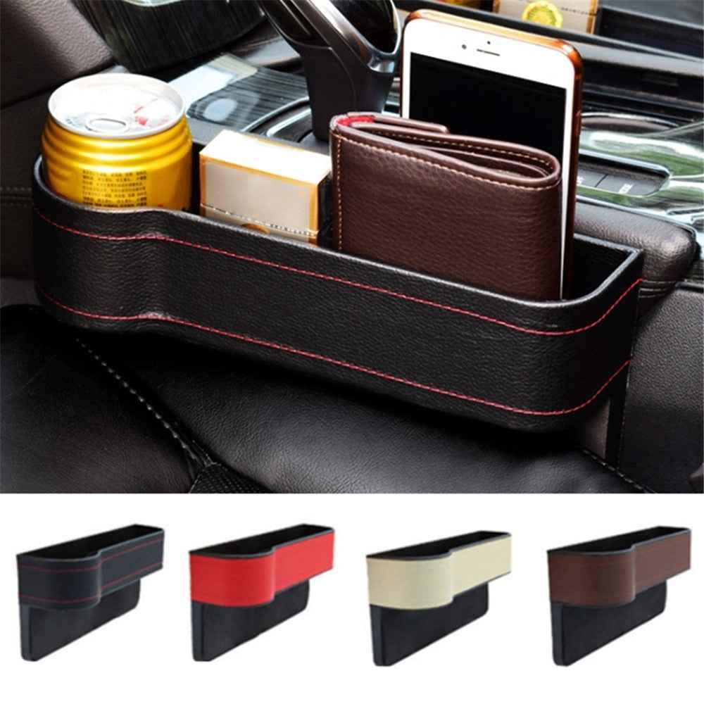 Car Front Seat Seam Storage Box Car Seat Filler Gap Phone Bottle Cup Holder Organizer - Black / Driver Side
