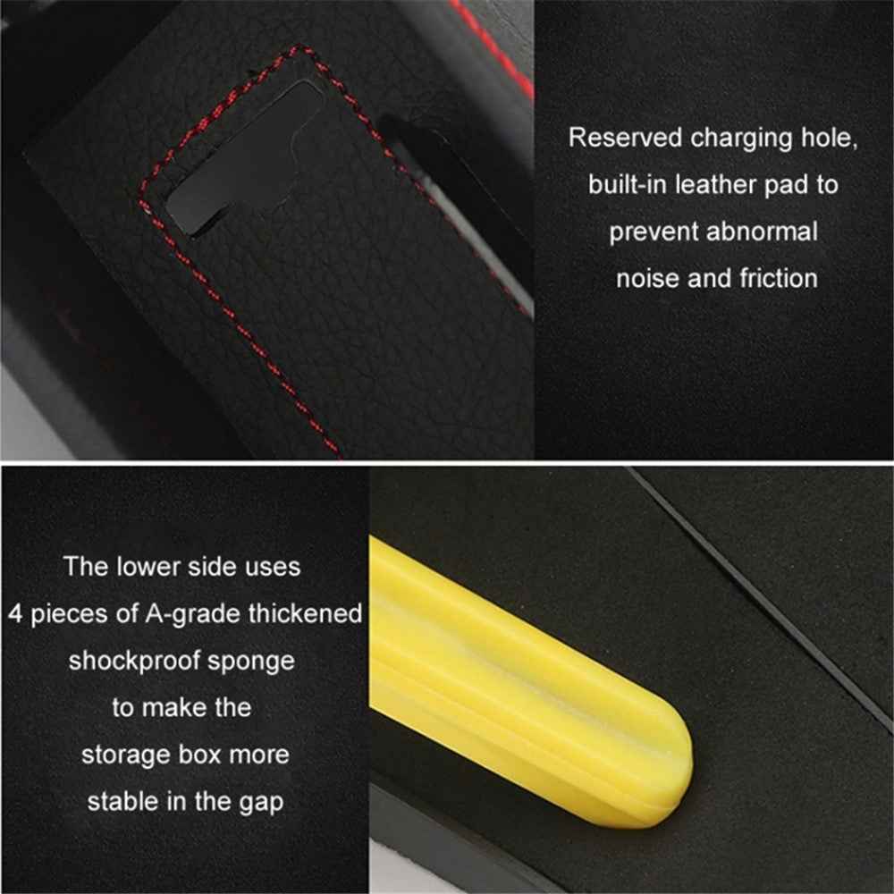 Car Front Seat Seam Storage Box Car Seat Filler Gap Phone Bottle Cup Holder Organizer - Red / Passenger Side