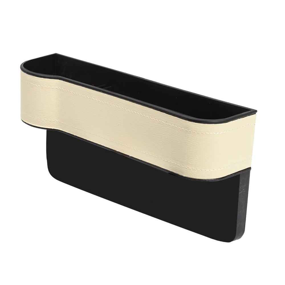 Car Front Seat Seam Storage Box Car Seat Filler Gap Phone Bottle Cup Holder Organizer - Beige / Driver Side