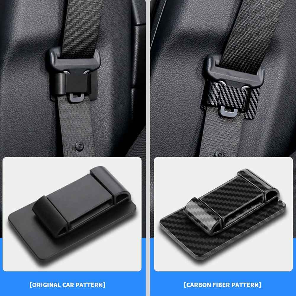 1302 Seat Belt Holder Stabilizer Fastener Car Seat Lock Buckle Interior Accessories - Carbon Fiber
