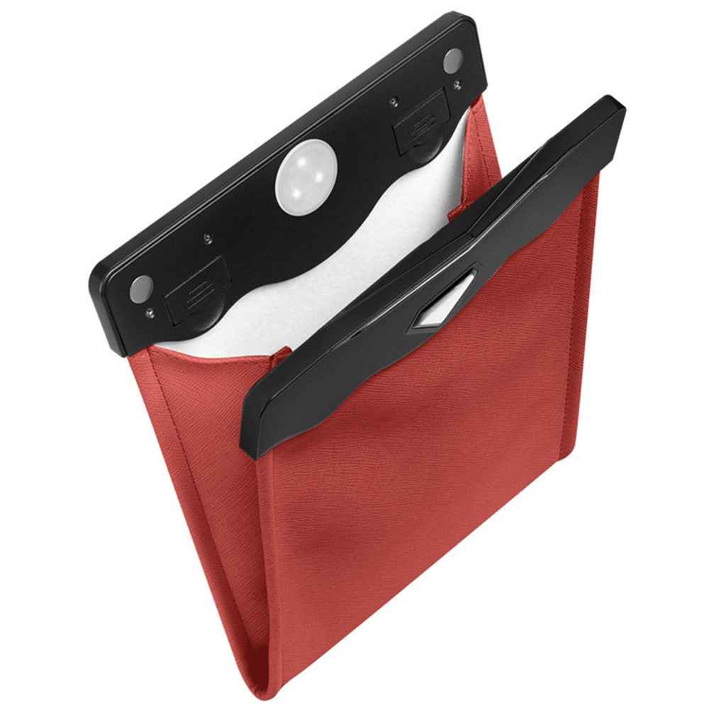 PU Leather+PC Car Trash Bag LED Light Magnetic Closure Garbage Bag Vehicle Rubbish Container Garbage Can - Red