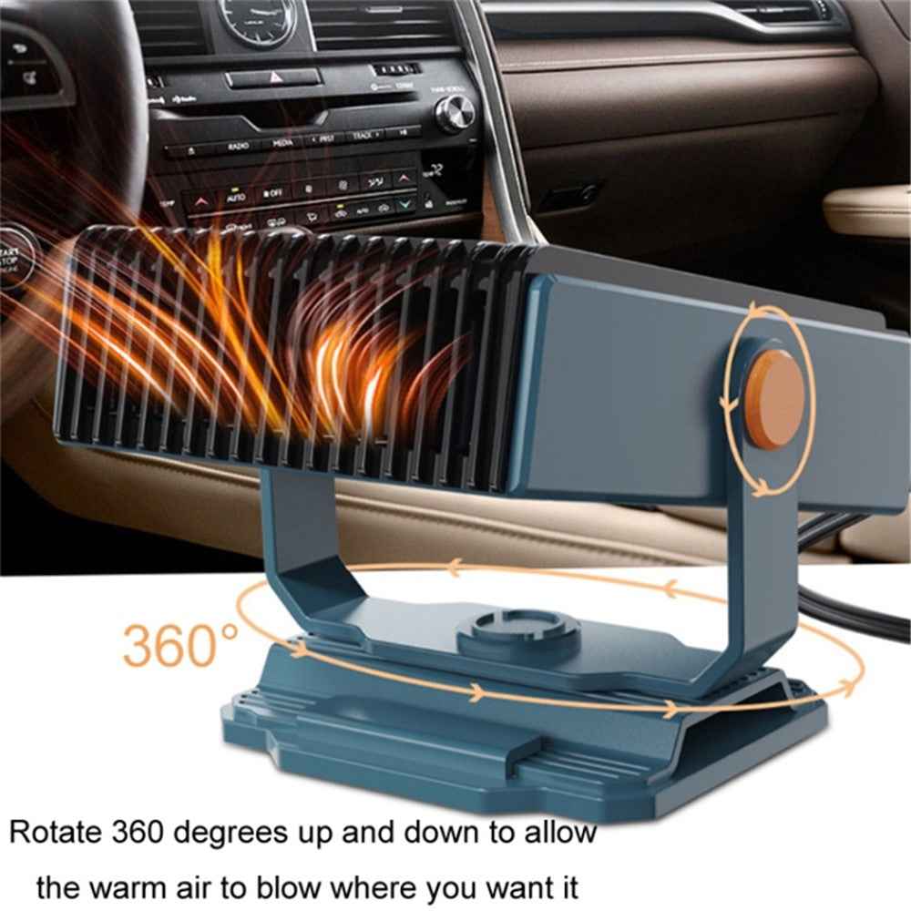 12V Car Heater Portable Fan 150W Windshield Defogger Defroster Winter Fast Heating Warmer - Navy Blue
