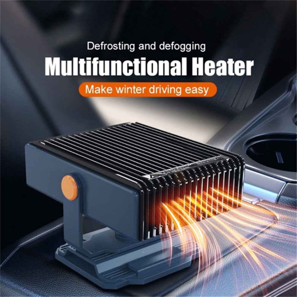 12V Car Heater Portable Fan 150W Windshield Defogger Defroster Winter Fast Heating Warmer - Navy Blue