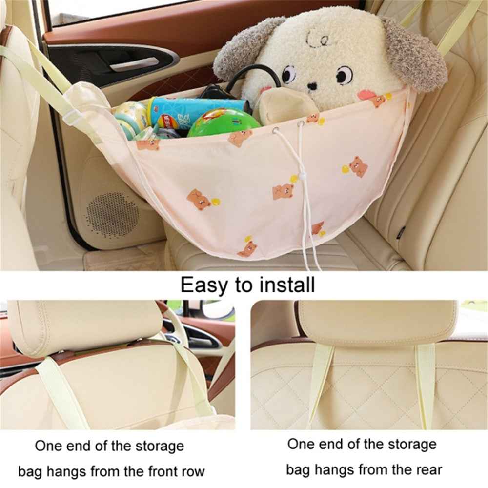 Oxford Cloth Rear Seat Sundries Bag Car Hammock Storage Bag Backseat Organizer - Balloon and Bear