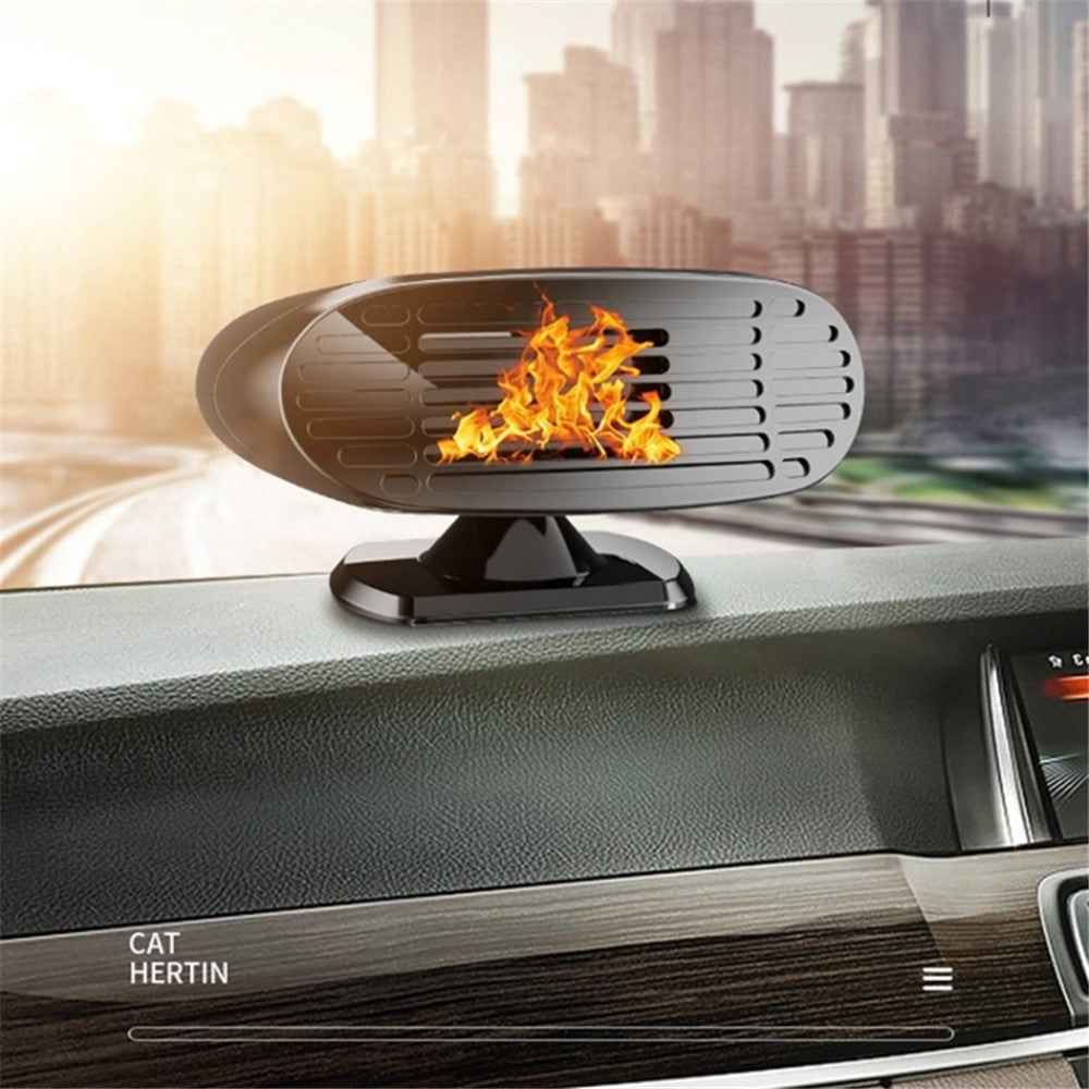 FL-002 24V Mini Car Windshield Defrosting Defogging Heater Winter Vehicle Interior Heating Fan - Black