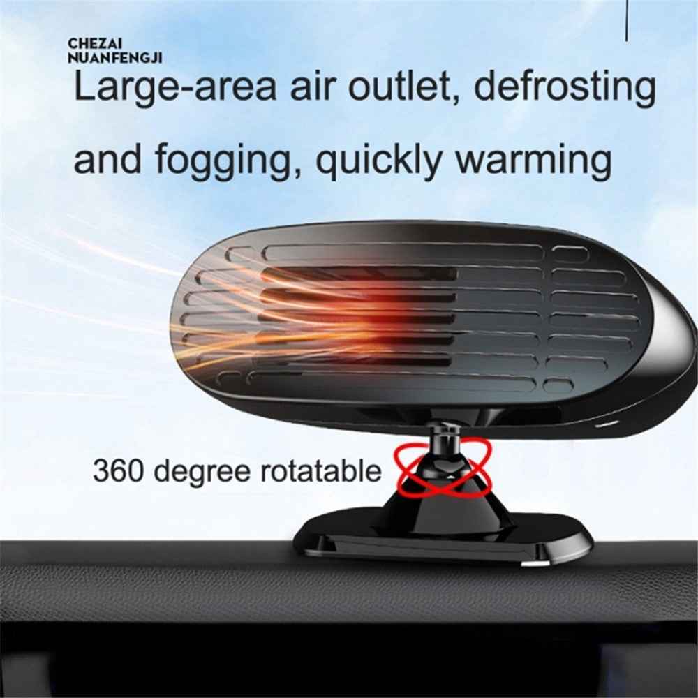 FL-002 24V Mini Car Windshield Defrosting Defogging Heater Winter Vehicle Interior Heating Fan - Black