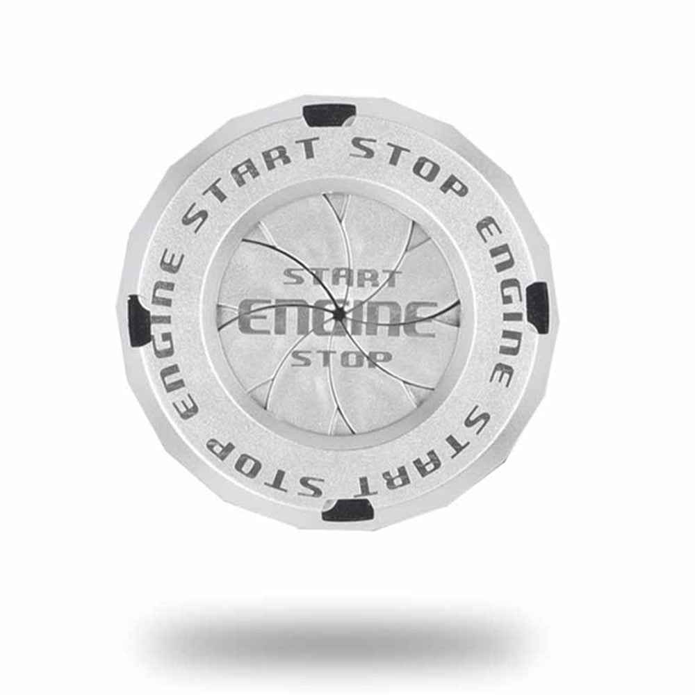 Car Start Stop Engine Button Switch One-key Start Button Engine Ignition Switch Cover - Silver