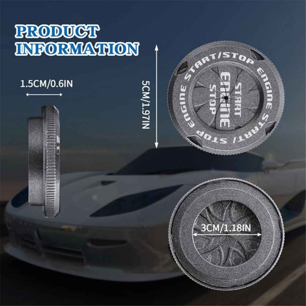 Car Start Stop Engine Button Switch One-key Start Button Engine Ignition Switch Cover - Light Green