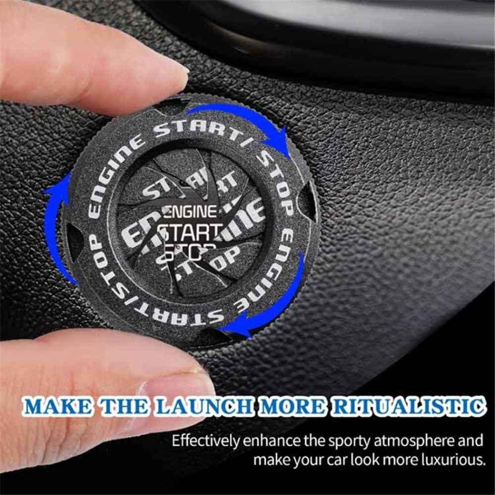 Car Start Stop Engine Button Switch One-key Start Button Engine Ignition Switch Cover - Red