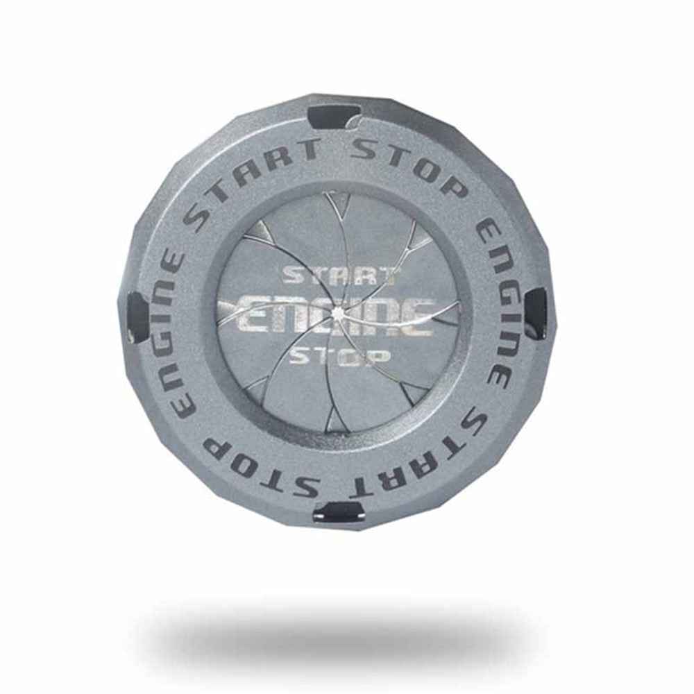 Car Start Stop Engine Button Switch One-key Start Button Engine Ignition Switch Cover - Grey