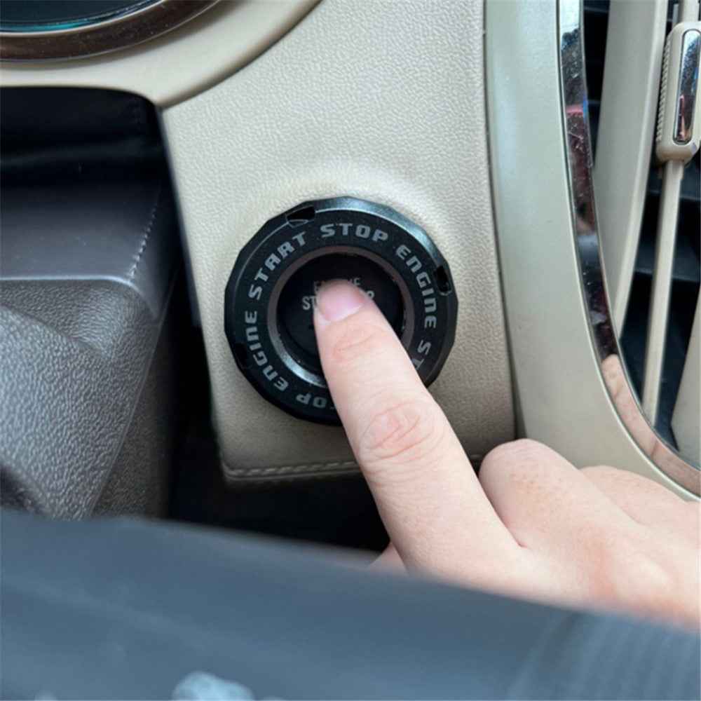 Car Start Stop Engine Button Switch One-key Start Button Engine Ignition Switch Cover - Grey