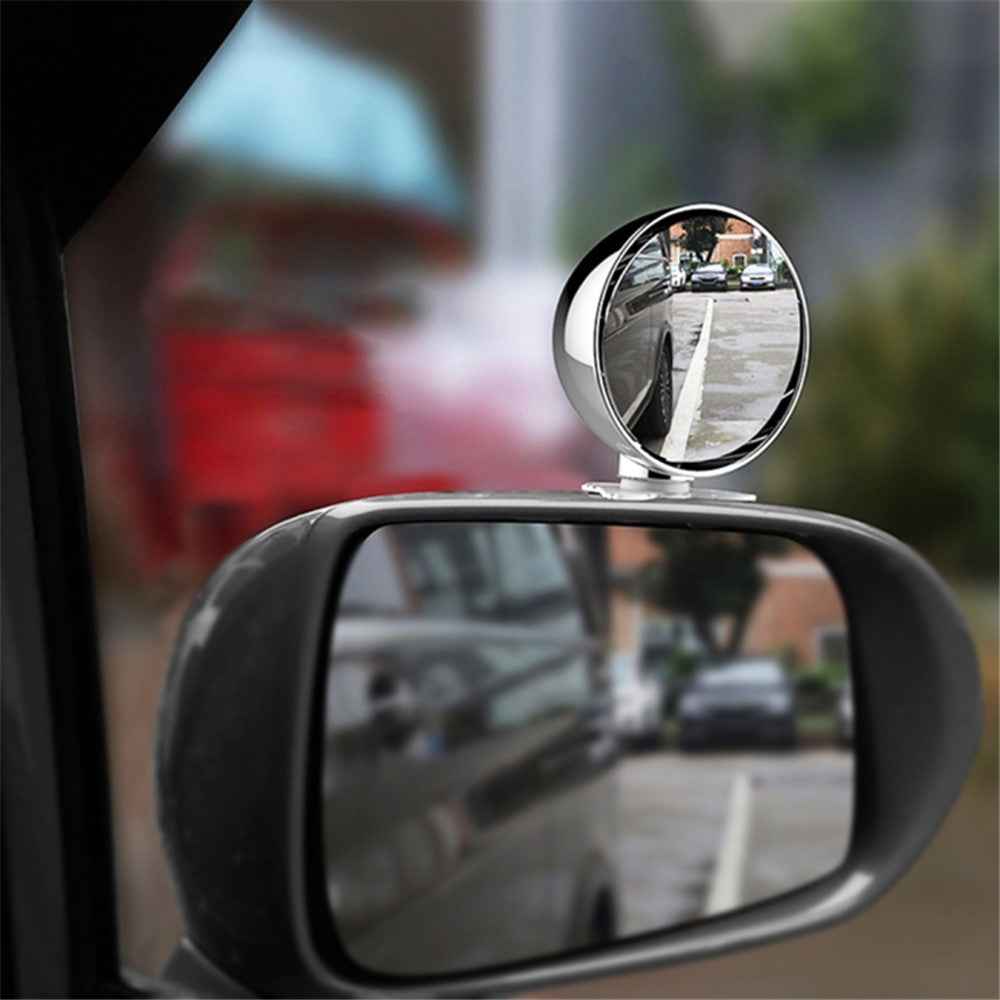3R 044 65mm Car Blind Spot Mirror Safety Driving Wide Angle 360 Degree Adjustable Clear Rearview Mirror - Black