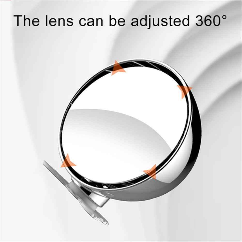 3R 044 65mm Car Blind Spot Mirror Safety Driving Wide Angle 360 Degree Adjustable Clear Rearview Mirror - Black