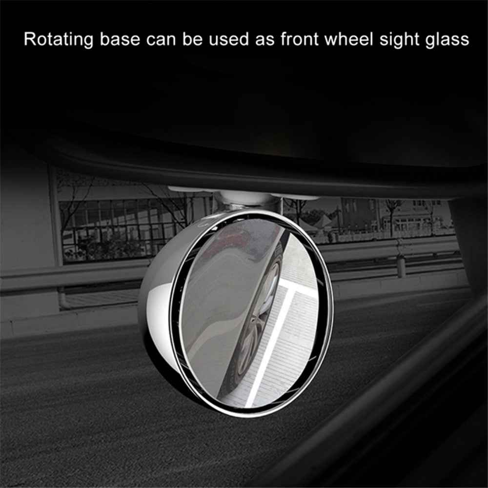 3R 045 70mm Safety Driving Car Blind Spot Mirror Wide Angle 360 Degree Adjustable Clear Rearview Mirror - Silver