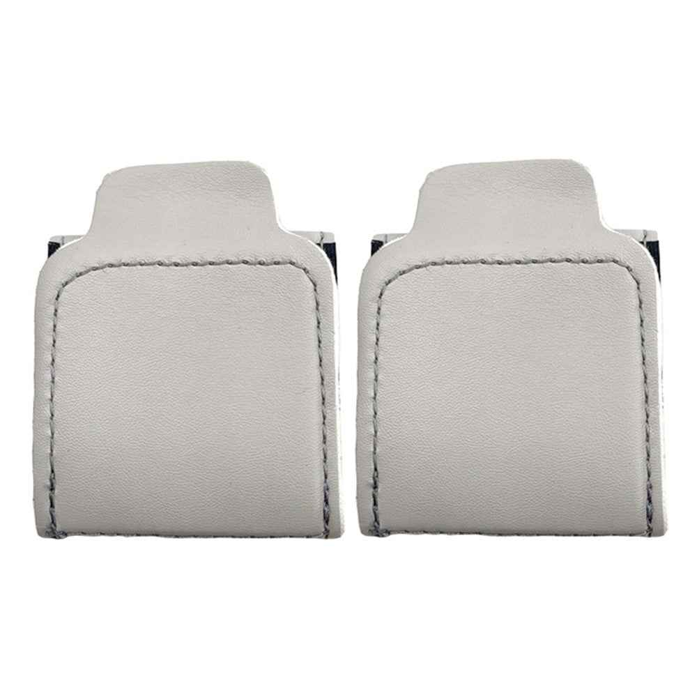 2Pcs Car Safety Seat Belt Adjuster Strap Clip PU Leather Kids Seat Belt Limiter - Grey