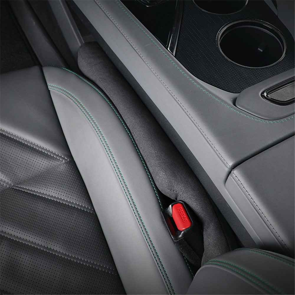 SNBLO 1 Pair Car Seat Gap Filler Suede Seat Gap Plug Leak-proof Strip - Green