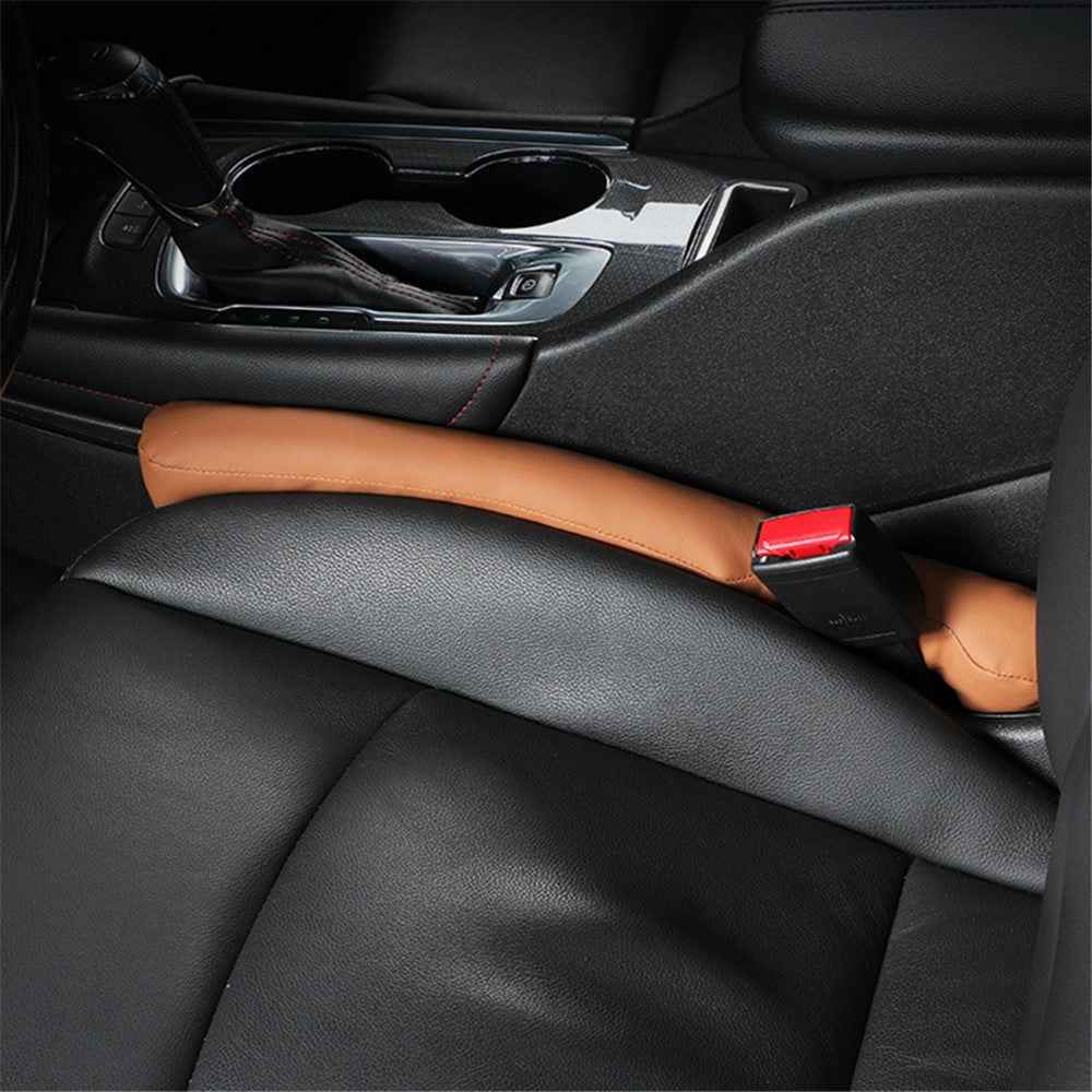 SNBLO 1 Pair Microfiber Leather Car Seat Seam Filling Strip Vehicle Seat Gap Filler Strip - Brown